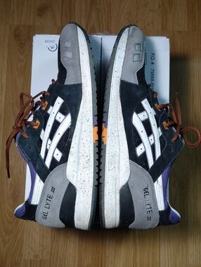 ASICS Black, Purple, Gray GEL Lyte III 3 Sneakers Shoes - Men's 12